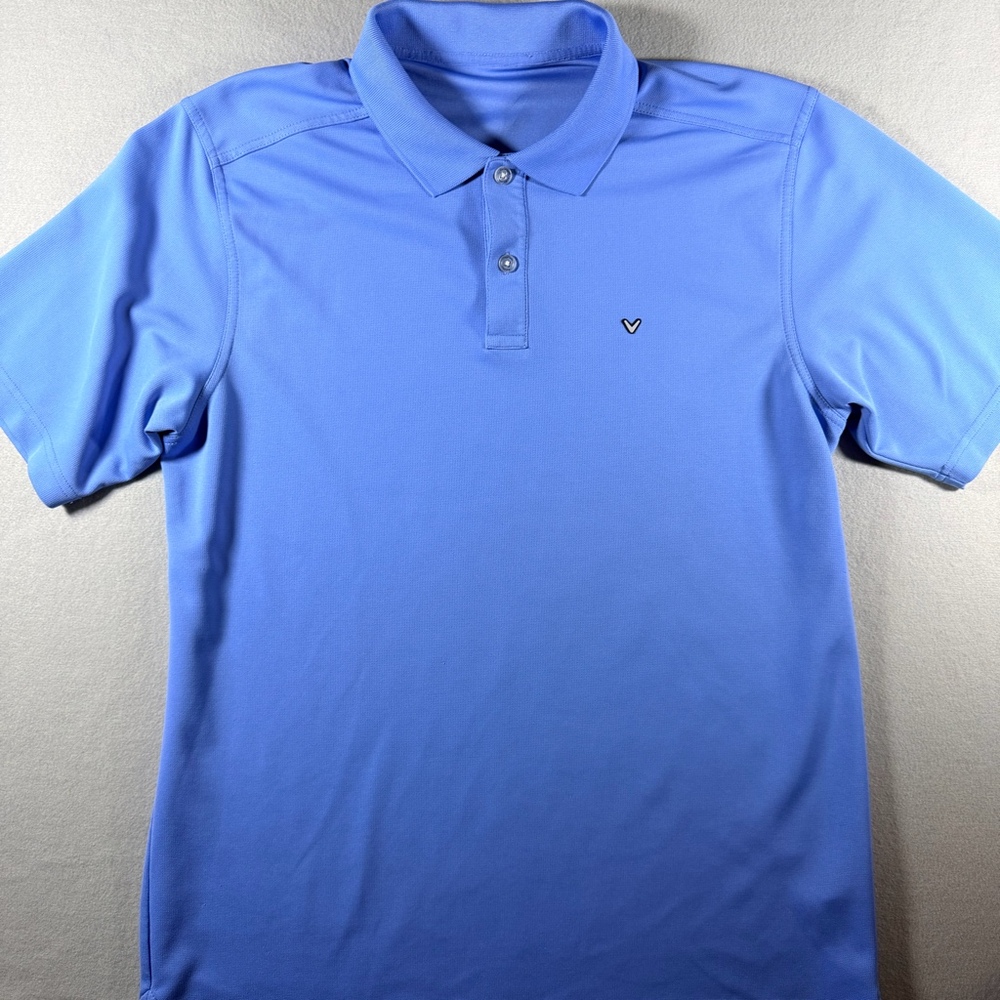 Callaway Golf Polo Shirt M Mens Periwinkle Blue Short Sleeve Performance